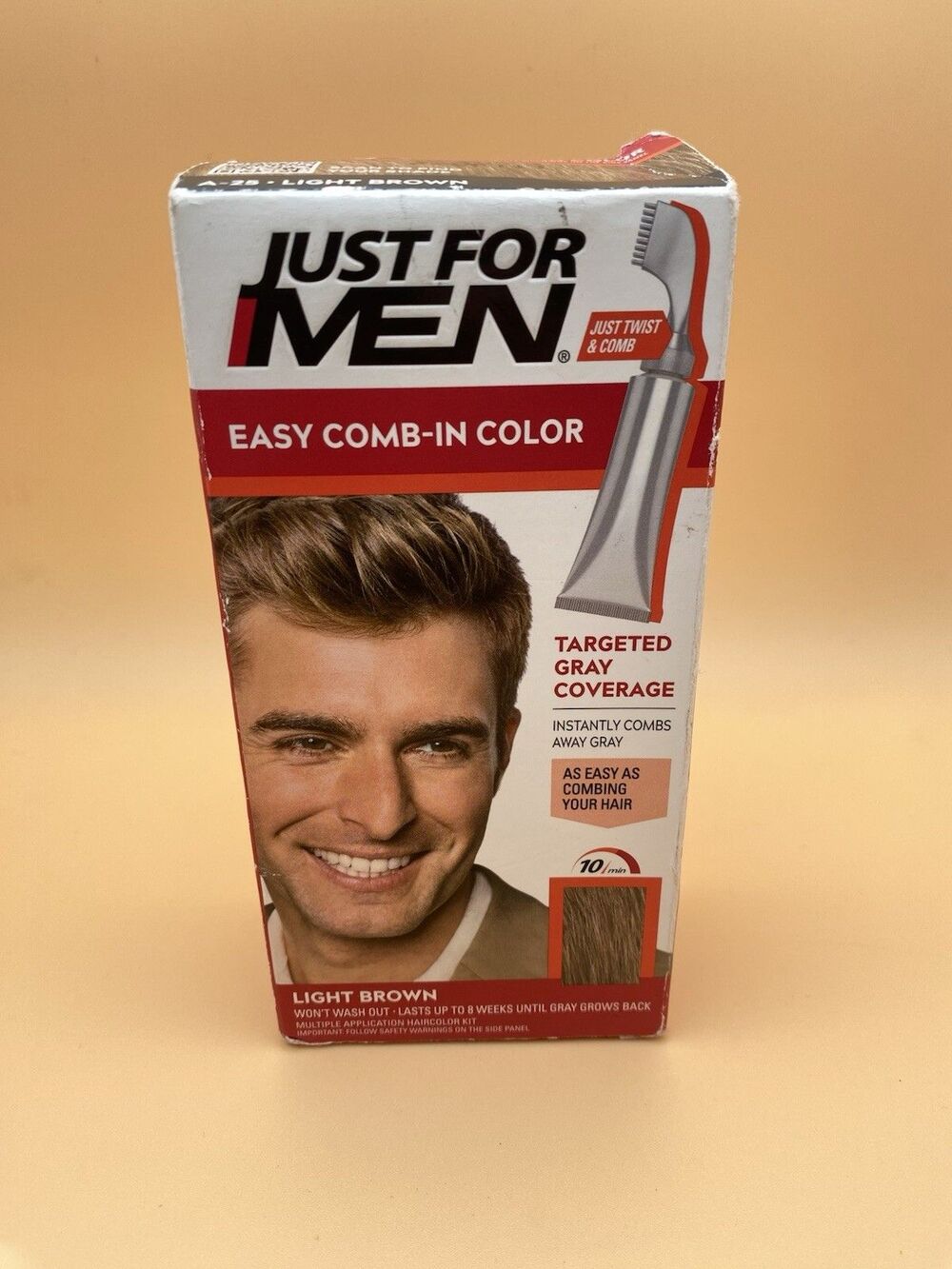Just For Men Easy Comb-In Color - A-25 Light Brown Targeted Gray Coverage